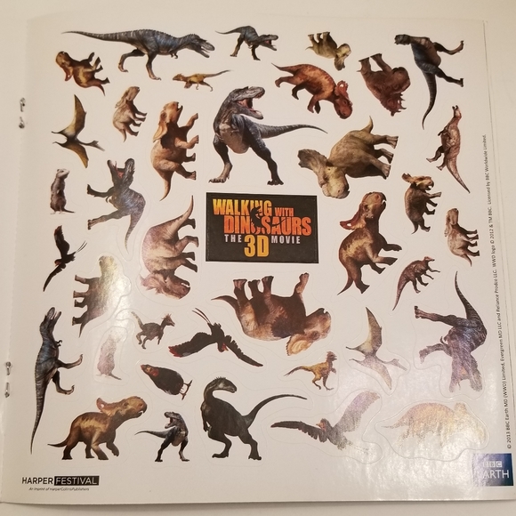 #594D 1 Book w Stickers Walking With Dinosaurs - Picture 3 of 3